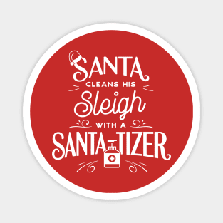 Santa Cleans His Sleigh With A Santa-Tizer Magnet